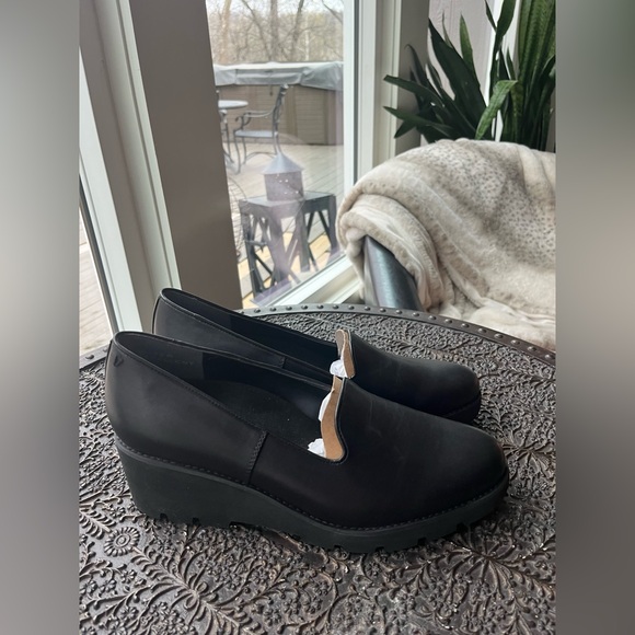 NEW VIONIC WILLA WEDGE SHOES IN BLACK LEATHER 11 - Picture 7 of 10